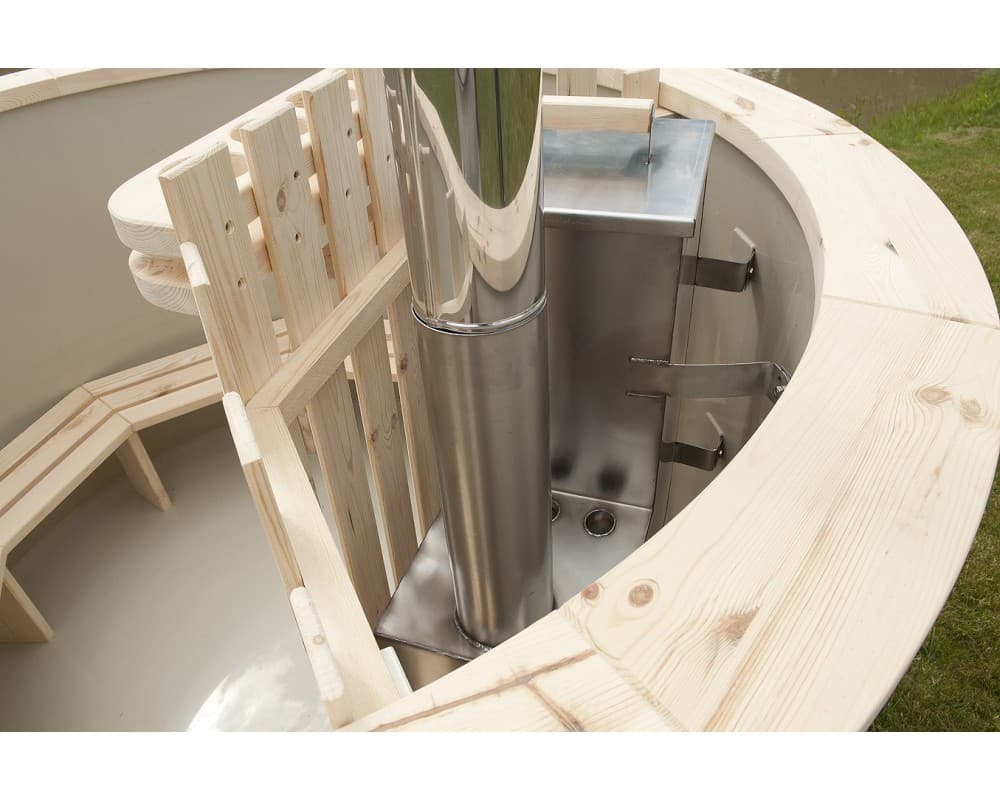 Vasca idromassaggio in plastica con rivestimento in abete, 160 cm image 4