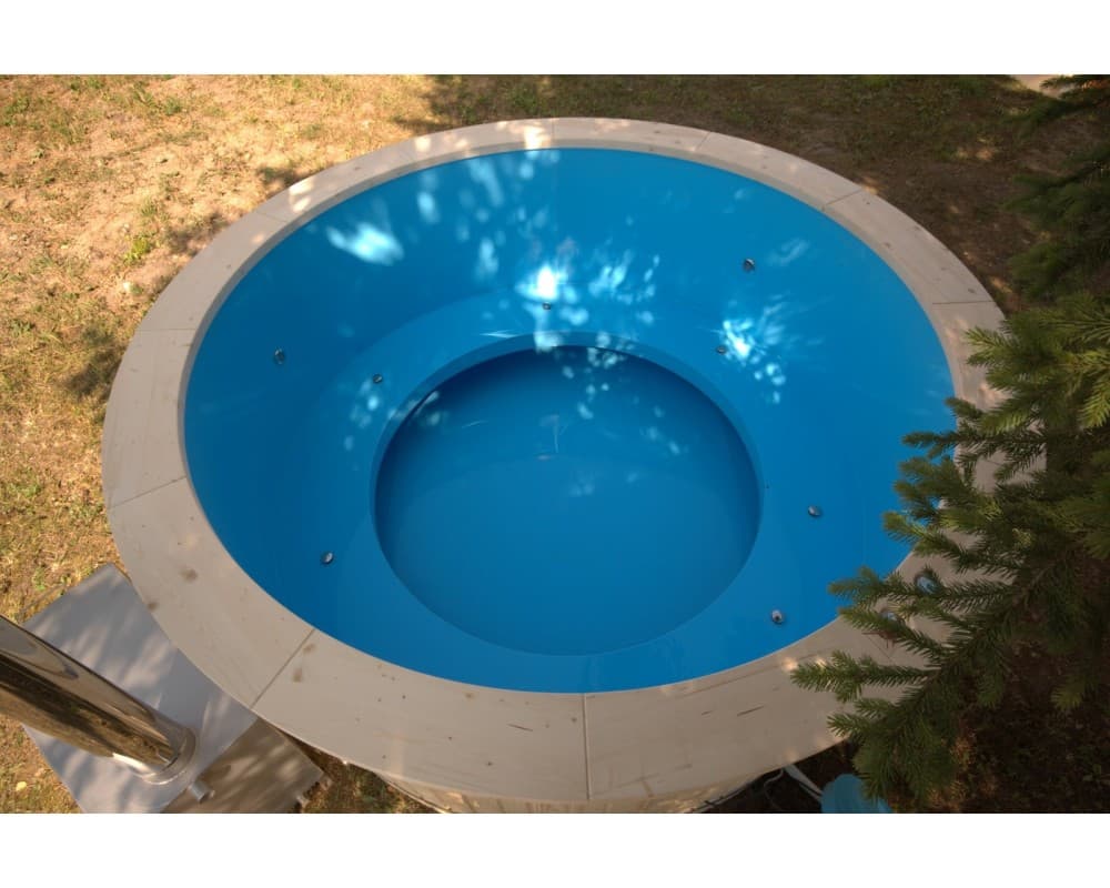 Kunststoff-Whirlpool mit Fichtenverkleidung, 220 cm image 1