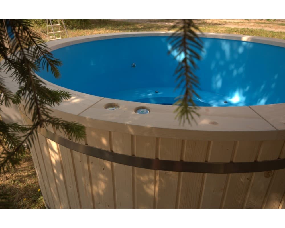 Kunststoff-Whirlpool mit Fichtenverkleidung, 220 cm image 2