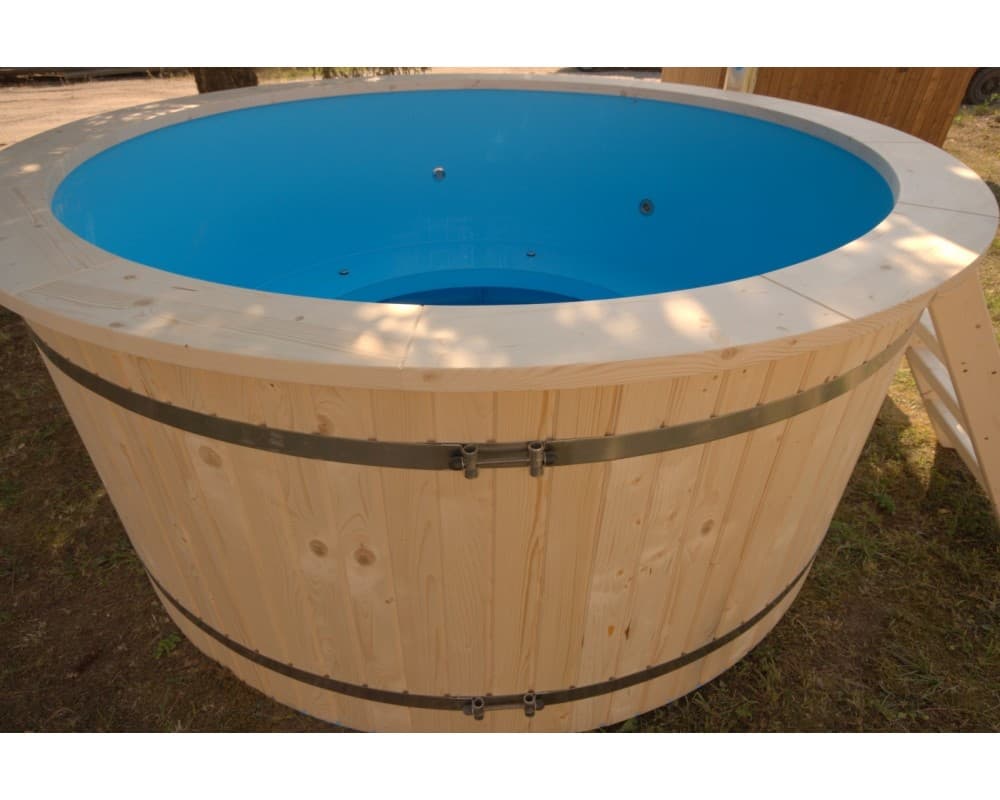 Kunststoff-Whirlpool mit Fichtenverkleidung, 220 cm image 4