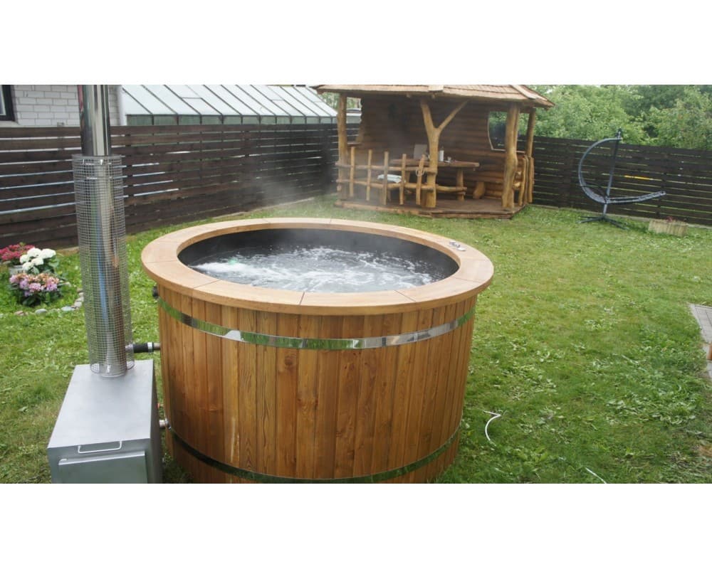 Spabad i plast med termotræsbeklædning image 5