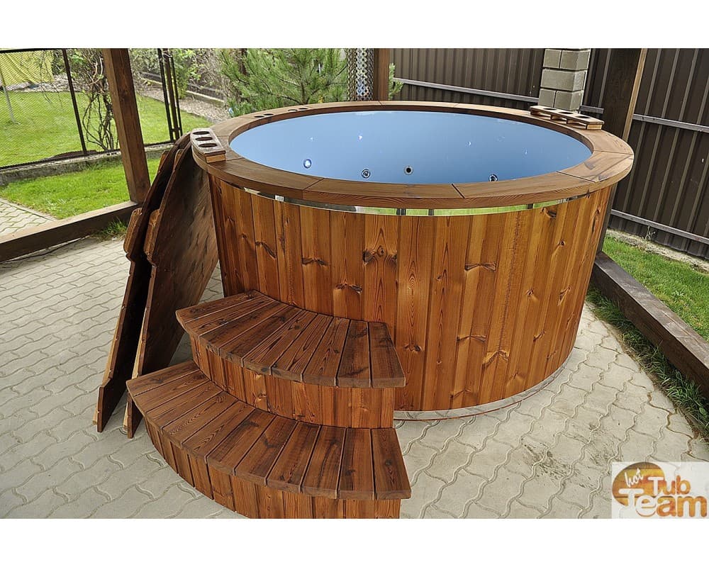 Glasfiber-spabad med massage, 2 m i diameter